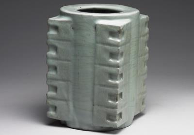 图片[2]-Cong vase with light bluish-green glaze, Guan ware, Southern Song dynasty, 12th -13th century-China Archive